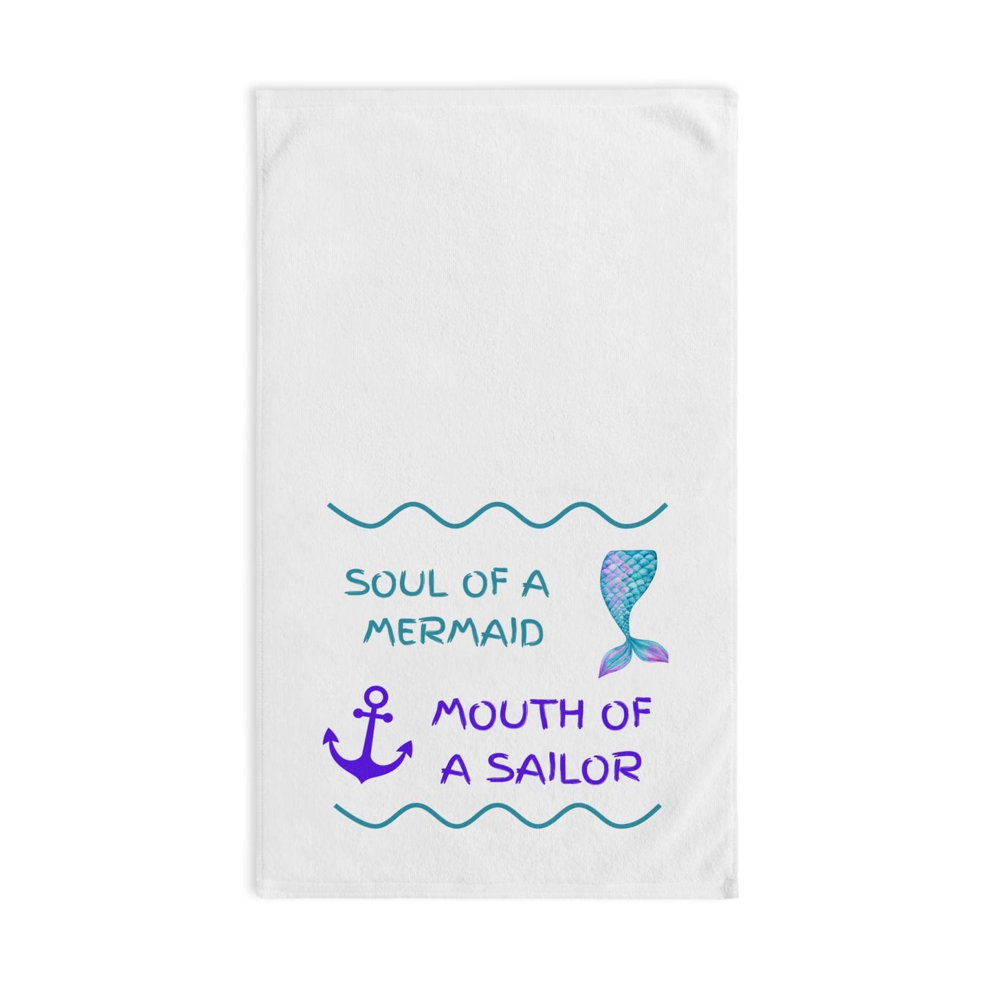 Mermaid Soul Hand Towel | Nautical Kitchen Decor, Beach House Gift, Ocean Lover Towel, Fun Bathroom Accessory