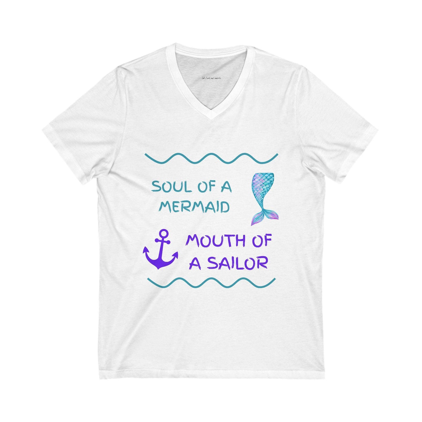 Mermaid Soul V-Neck Shirt, Sailor Mouth Tee, Ocean Vibes T-Shirt, Beach Lover Gift, Nautical Theme Top