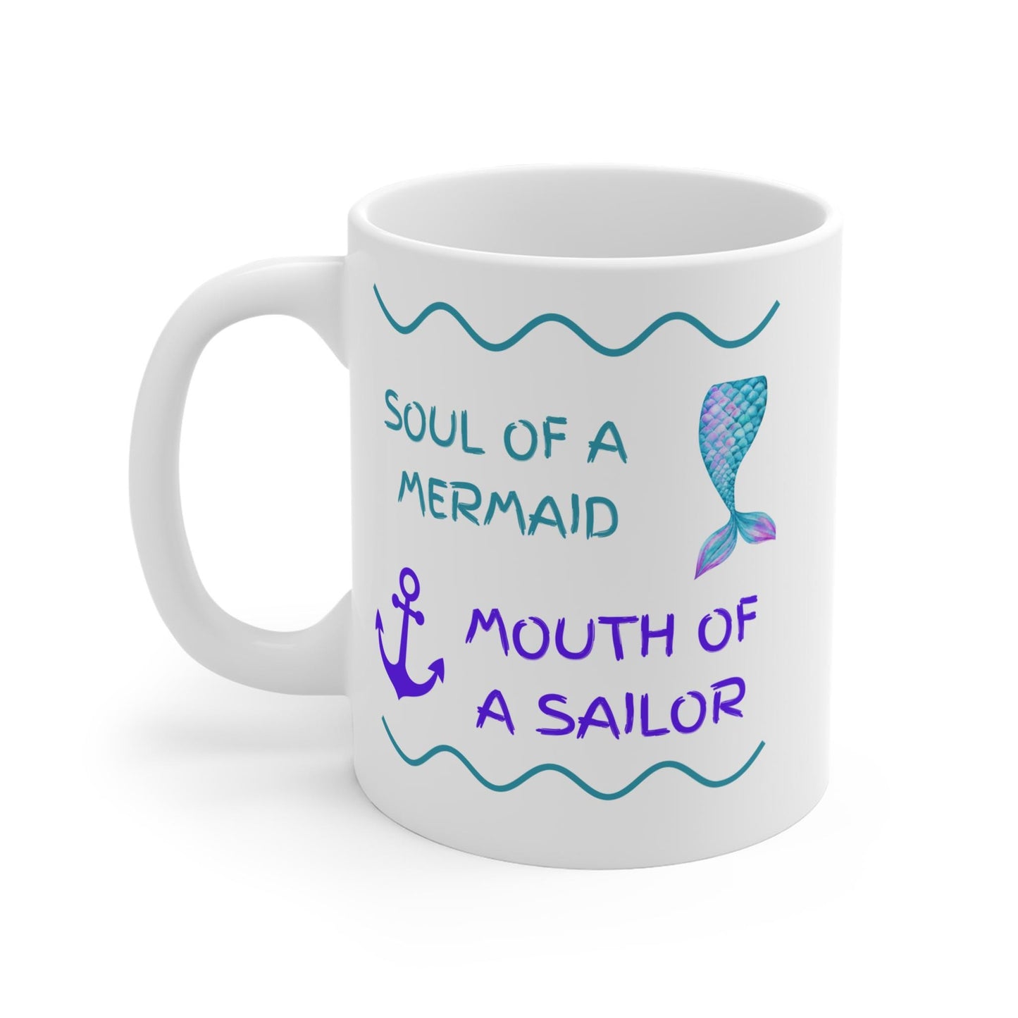 Soul of a Mermaid Mug - Nautical Gift for Ocean Lovers, Sailor Theme Coffee Cup, Beach Decor, Unique Gift for Birthday, Mother's Day