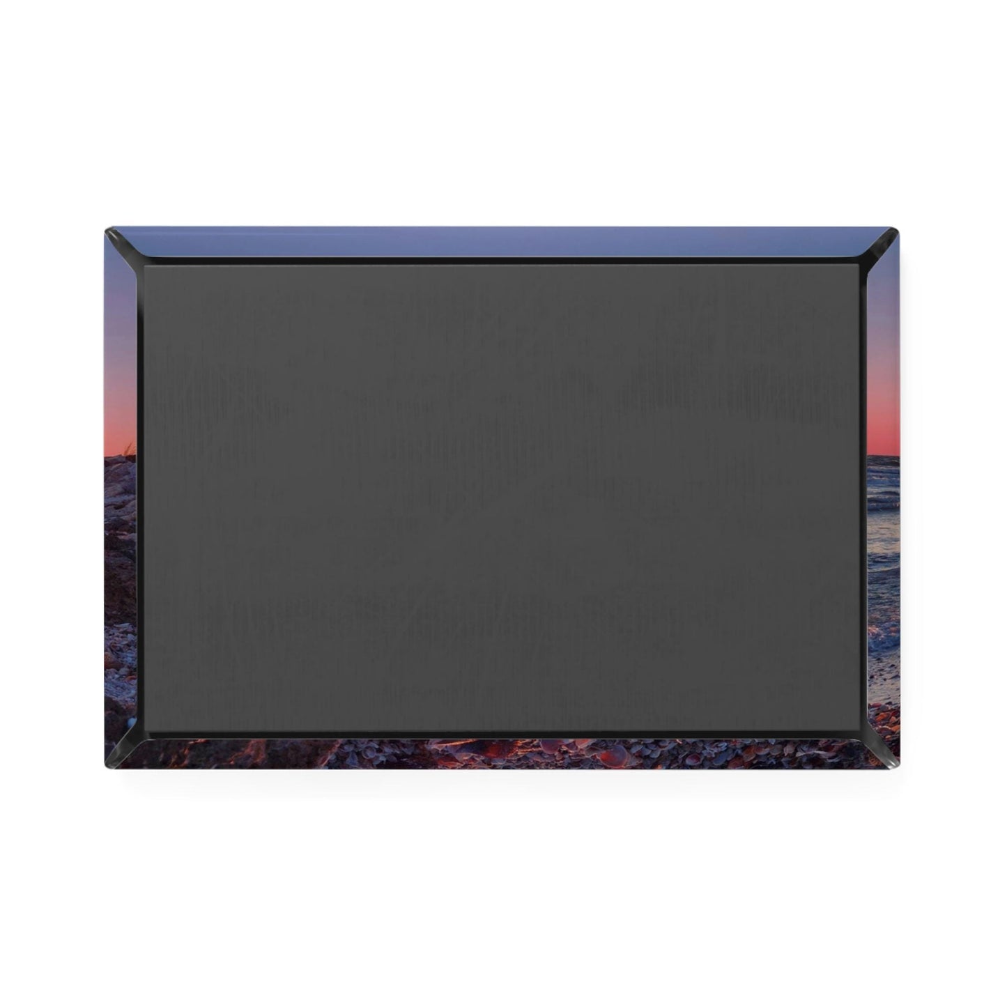Custom beach sunset button magnet. 3x2 rectangle with inspirational quote, personalization available. SW Florida beach sunset