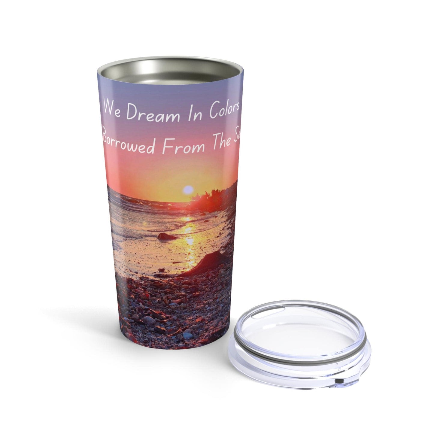 Beach Sunset Tumbler, Custom Insulated Cup, 20oz Travel Mug, Personalized Drink Holder, Summer Gift Idea