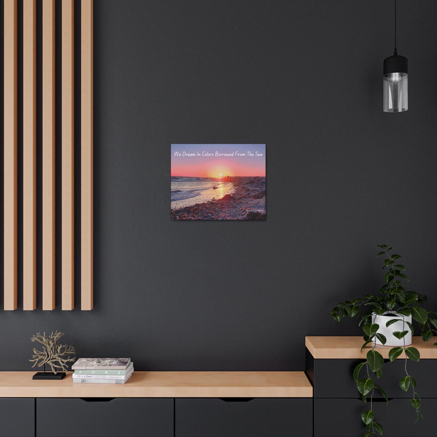 Canvas Gallery Wraps, Custom Beach Sunset Wall Art, Inspirational Quote Decor, Coastal Canvas Prints, Beach House Decor, 20x16