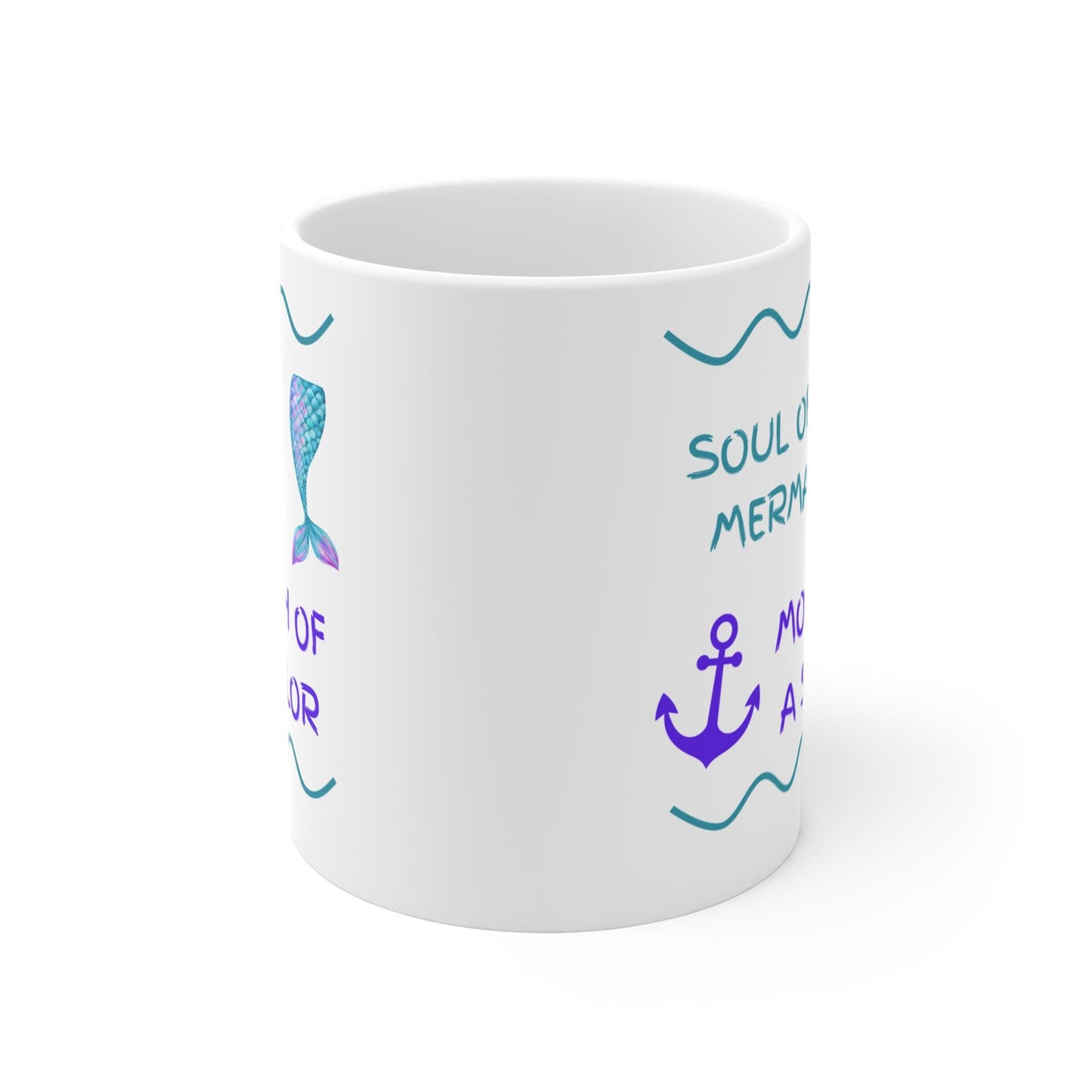 Soul of a Mermaid Mug - Nautical Gift for Ocean Lovers, Sailor Theme Coffee Cup, Beach Decor, Unique Gift for Birthday, Mother's Day