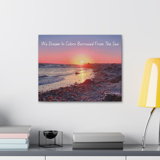 Canvas Gallery Wraps, Custom Beach Sunset Wall Art, Inspirational Quote Decor, Coastal Canvas Prints, Beach House Decor, 20x16