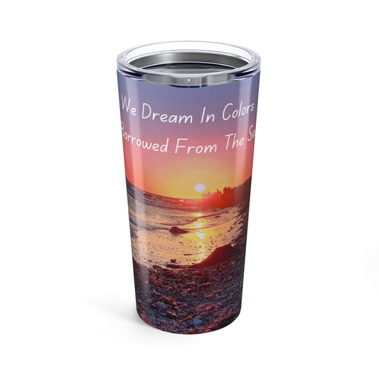 Beach Sunset Tumbler, Custom Insulated Cup, 20oz Travel Mug, Personalized Drink Holder, Summer Gift Idea