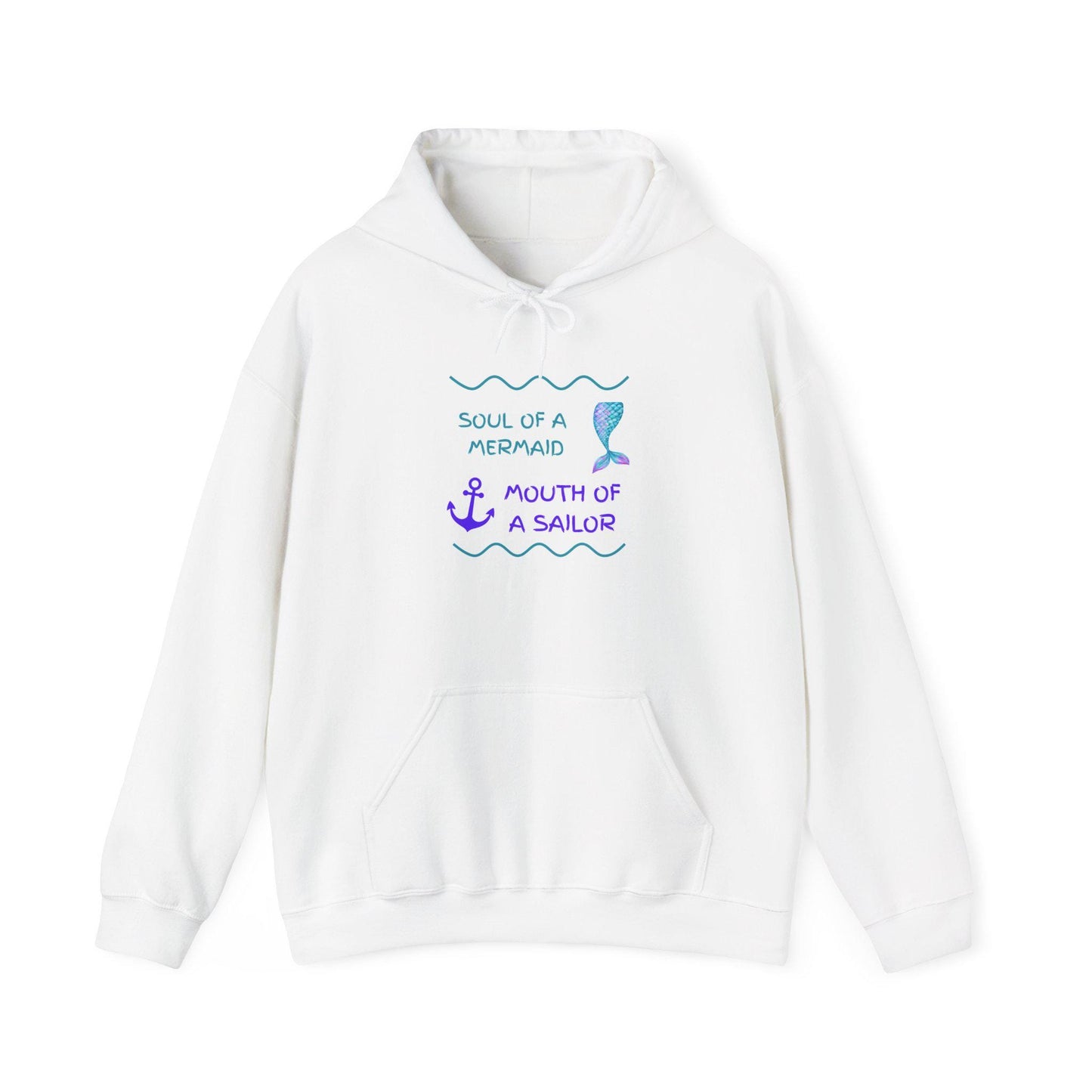 Mermaid Sailor Hoodie - Soul of a Mermaid, Mouth of a Sailor - Unisex Sweatshirt, Ocean Lover Gift, Nautical Apparel, Beachwear, Cozy [...]