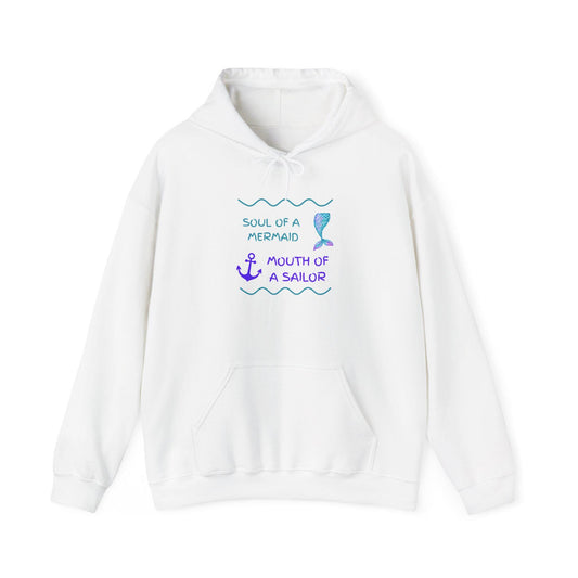 Mermaid Sailor Hoodie - Soul of a Mermaid, Mouth of a Sailor - Unisex Sweatshirt, Ocean Lover Gift, Nautical Apparel, Beachwear, Cozy [...]