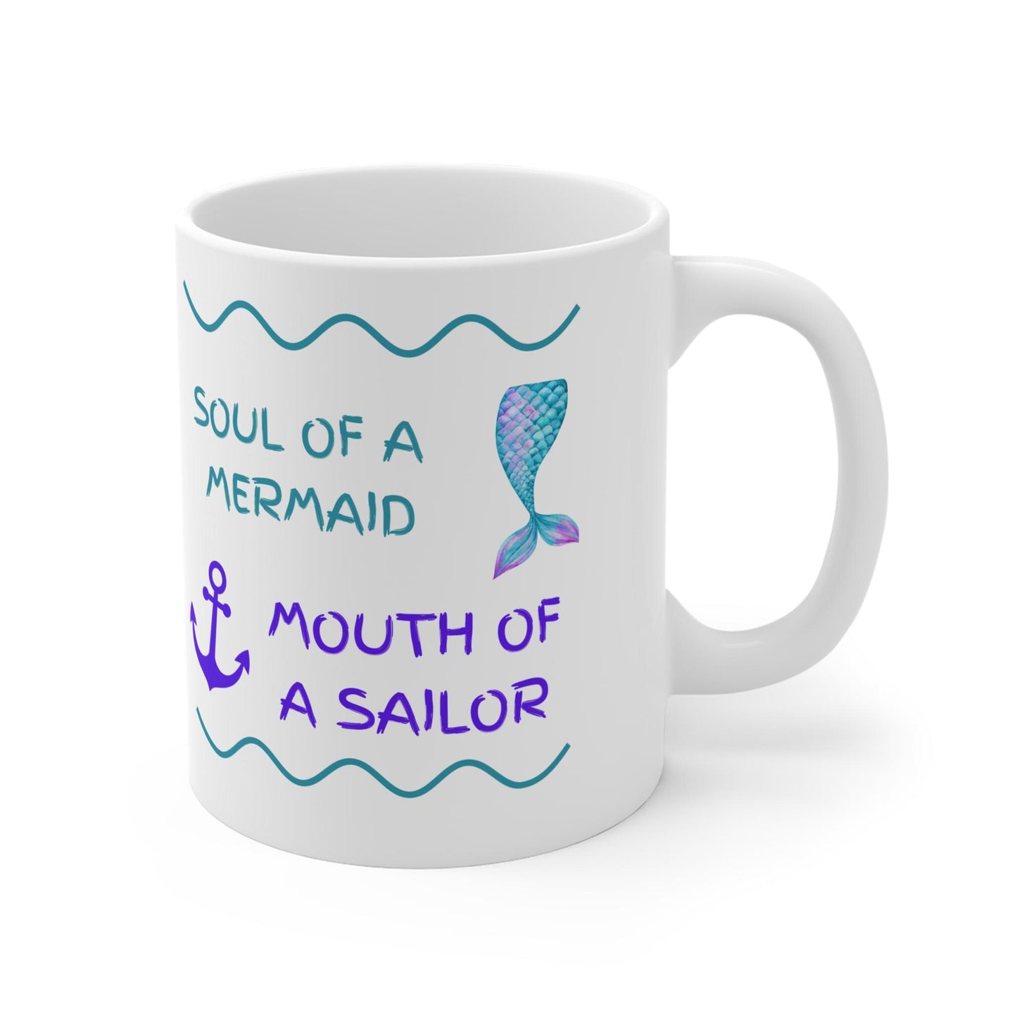 Soul of a Mermaid Mug - Nautical Gift for Ocean Lovers, Sailor Theme Coffee Cup, Beach Decor, Unique Gift for Birthday, Mother's Day