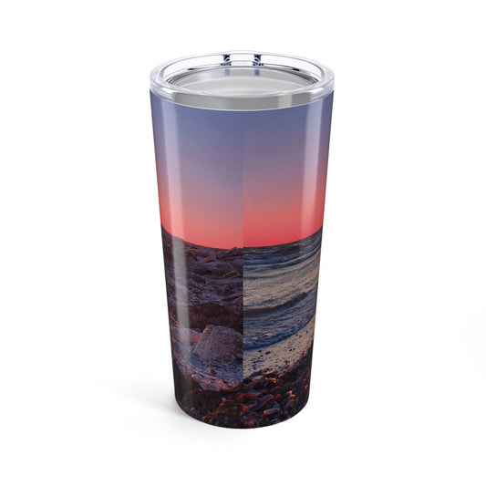 Beach Sunset Tumbler, Custom Insulated Cup, 20oz Travel Mug, Personalized Drink Holder, Summer Gift Idea